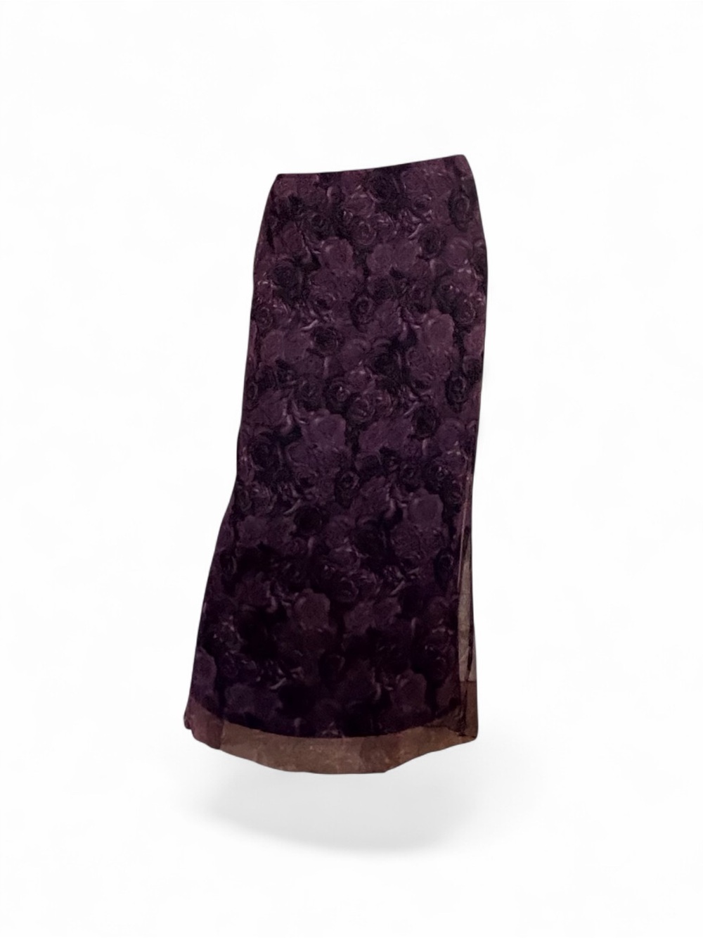 90s Vintage - Jonathan Martin - Purple Rose Mesh - Skirt - Size Medium